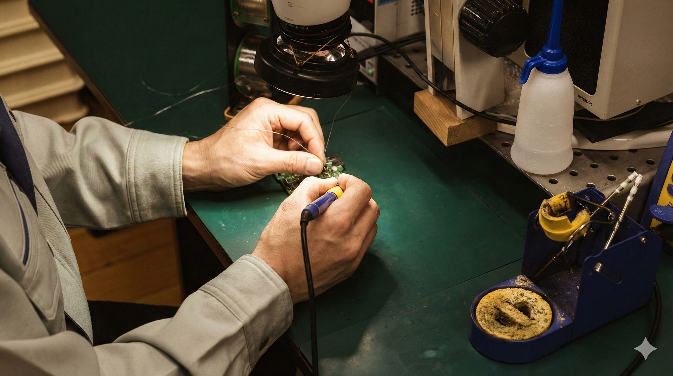 精密はんだ付け作業